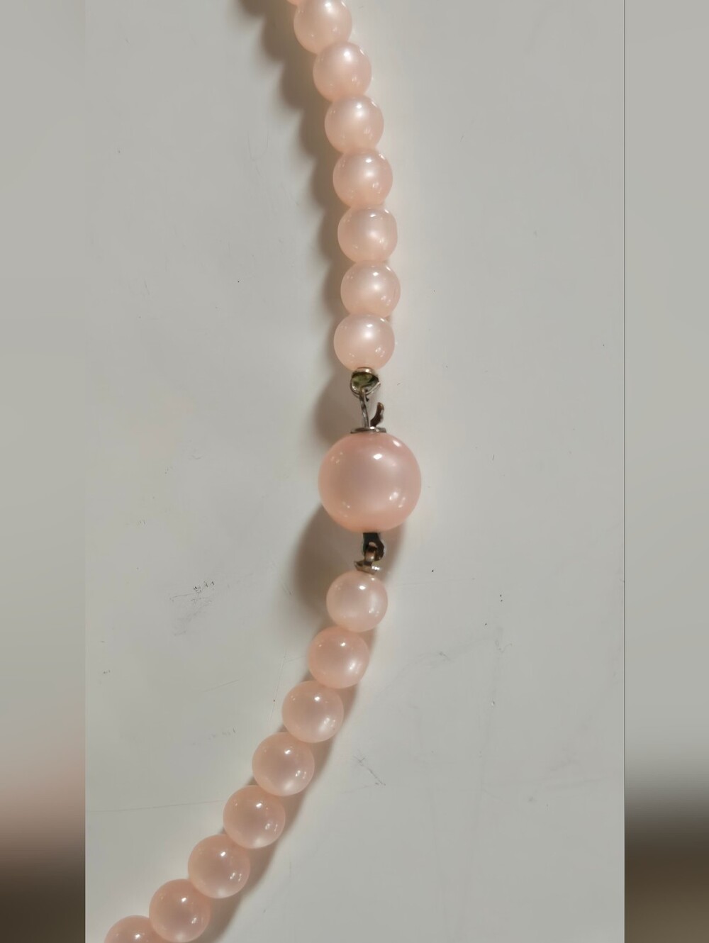 Vintage Pink Moon Glow Beads  Necklace Hard To Find Very Cute - Picture 7 of 13